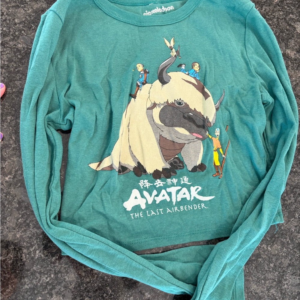Nickelodeon Avatar The Last Airbender Teal Long Sleeve Shirt